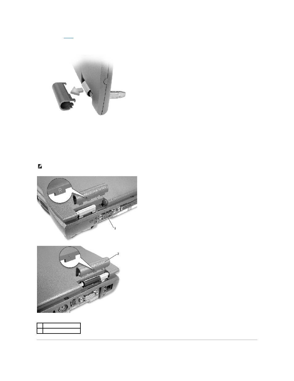 Replacing the hinge covers | Dell Inspiron 4150 User Manual | Page 16 / 71