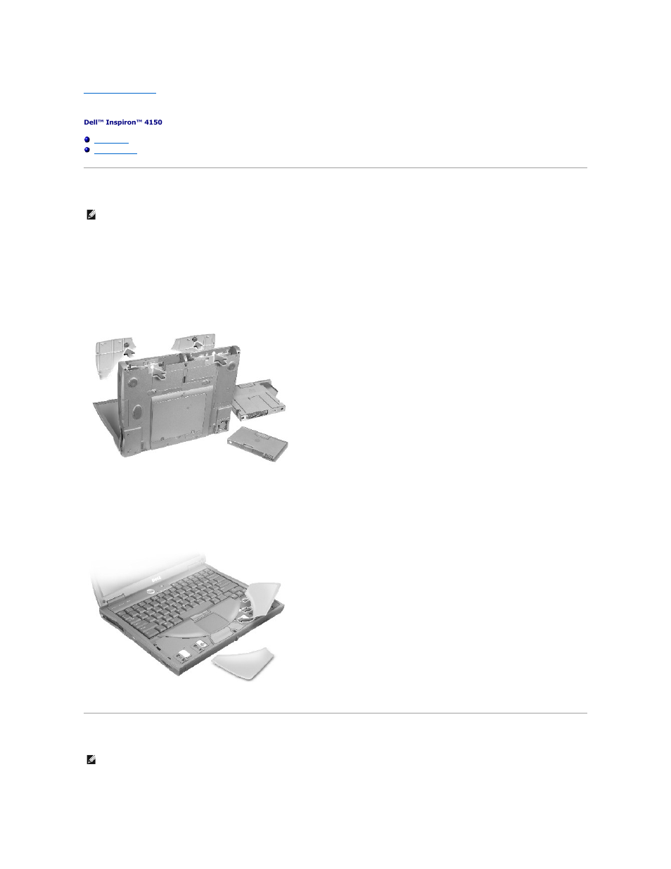 Palm rest and display cover inserts, Palm rests, Display cover | Dell Inspiron 4150 User Manual | Page 23 / 71