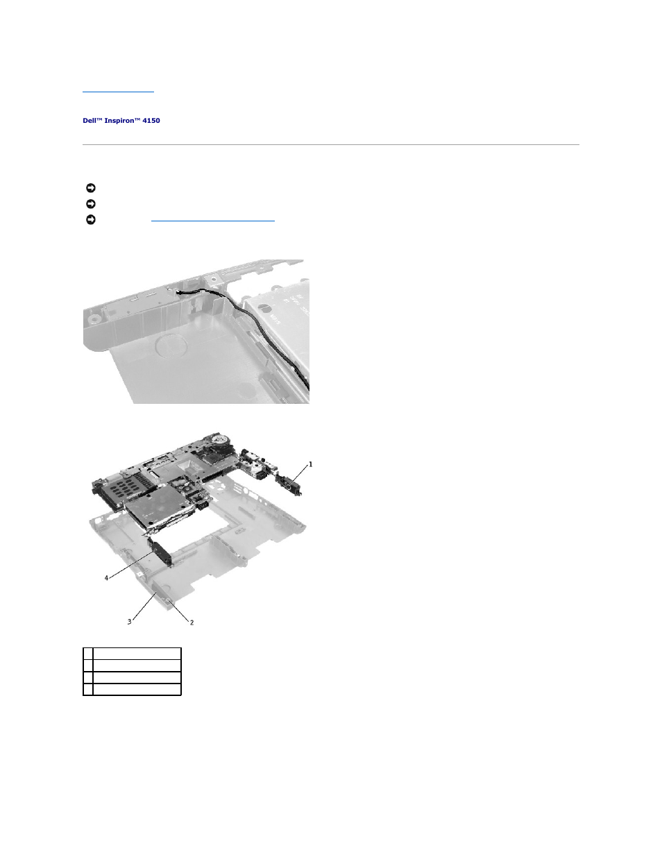 Speakers, Removing the speaker assemblies | Dell Inspiron 4150 User Manual | Page 50 / 71
