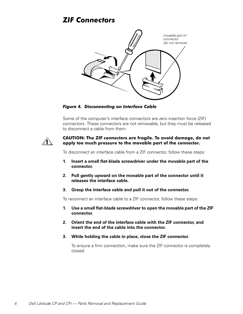 Zif connectors | Dell Latitude Cpi User Manual | Page 10 / 58