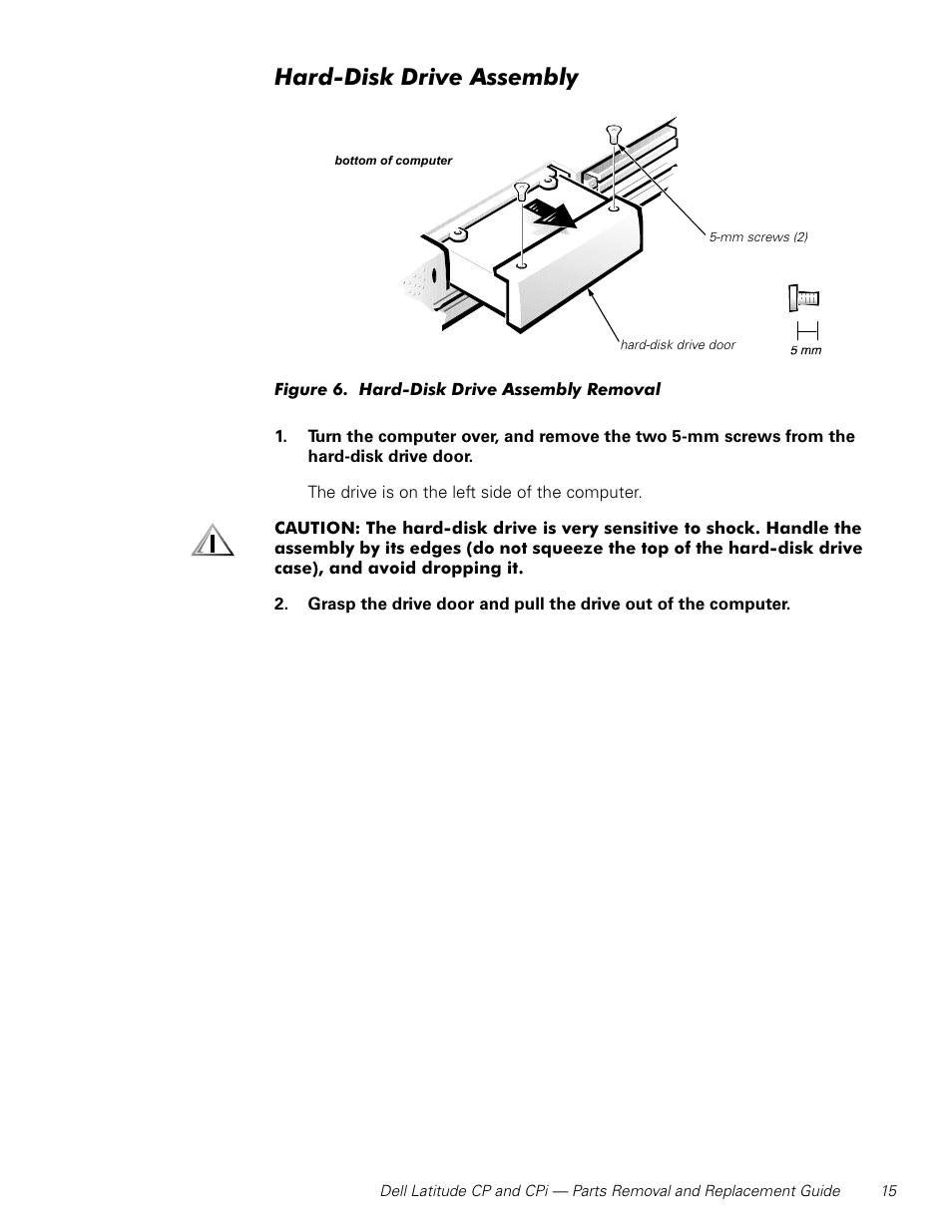 Hard-disk drive assembly | Dell Latitude Cpi User Manual | Page 21 / 58