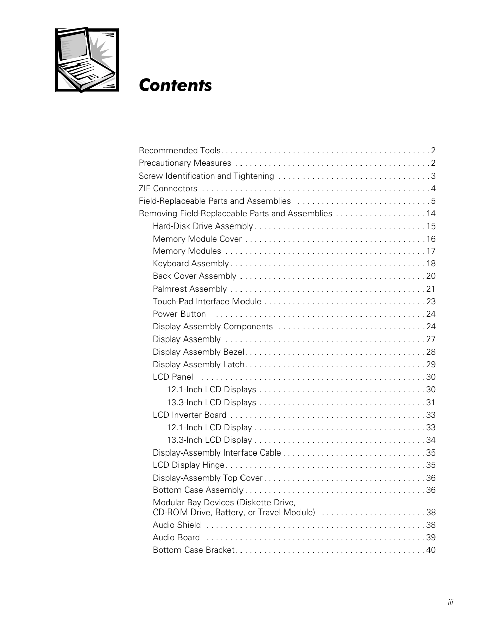 Dell Latitude Cpi User Manual | Page 3 / 58