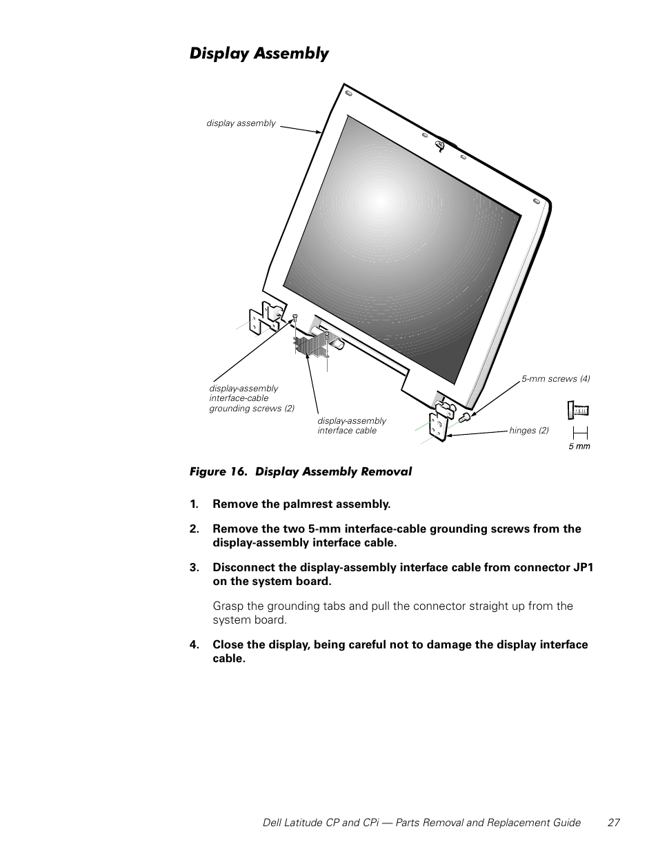 Display assembly | Dell Latitude Cpi User Manual | Page 33 / 58