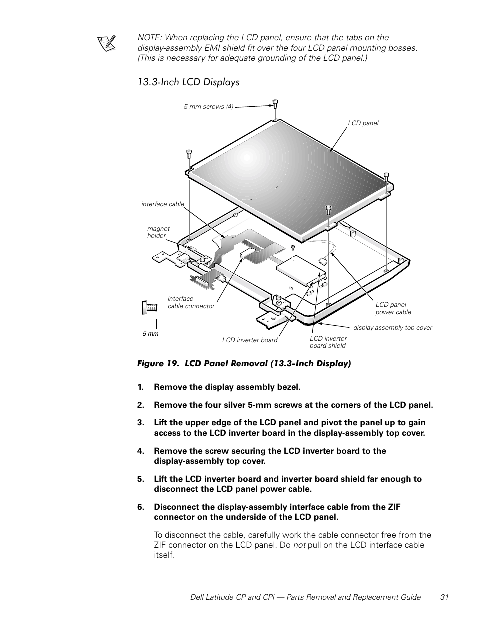 Inch lcd displays | Dell Latitude Cpi User Manual | Page 37 / 58