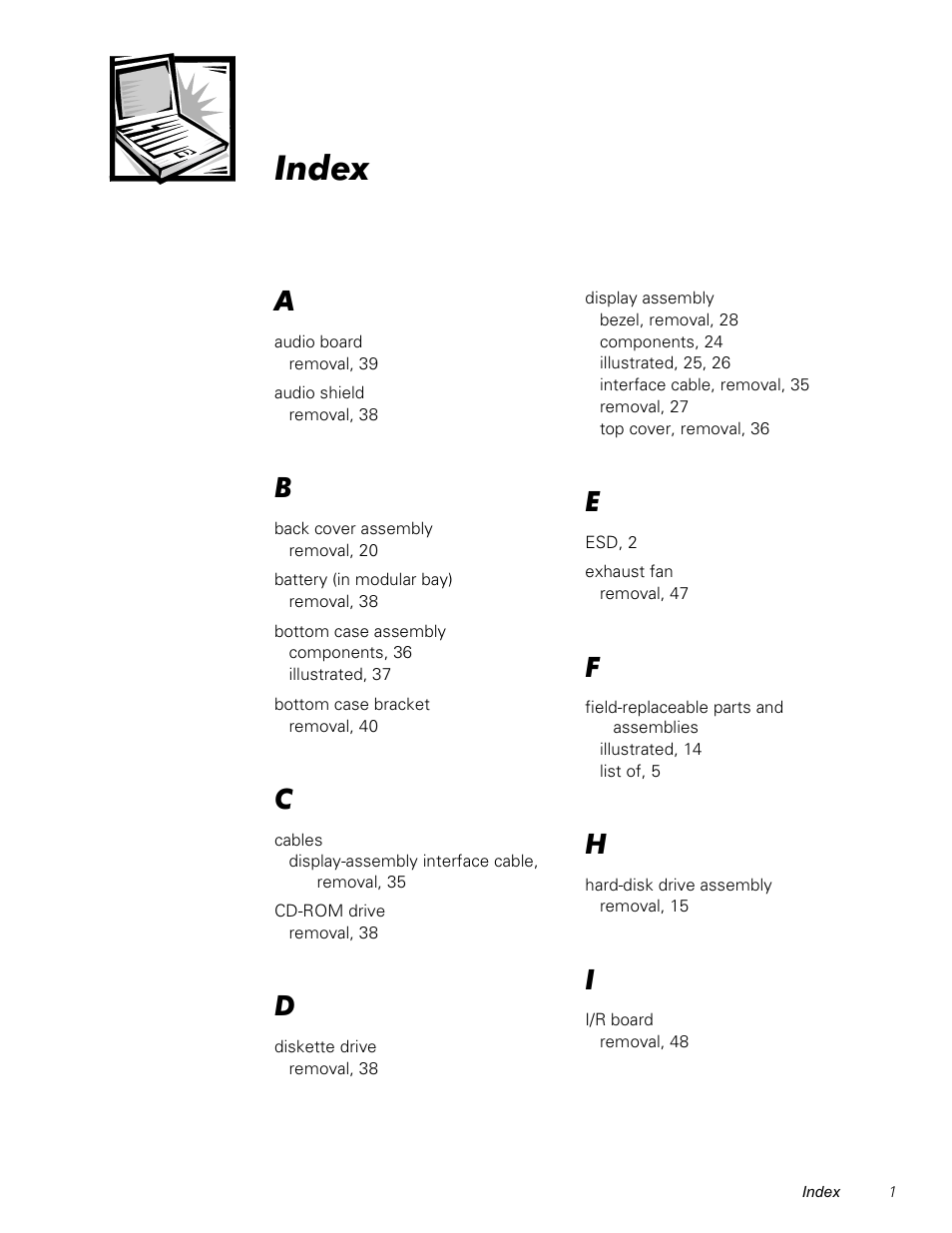 Index | Dell Latitude Cpi User Manual | Page 57 / 58