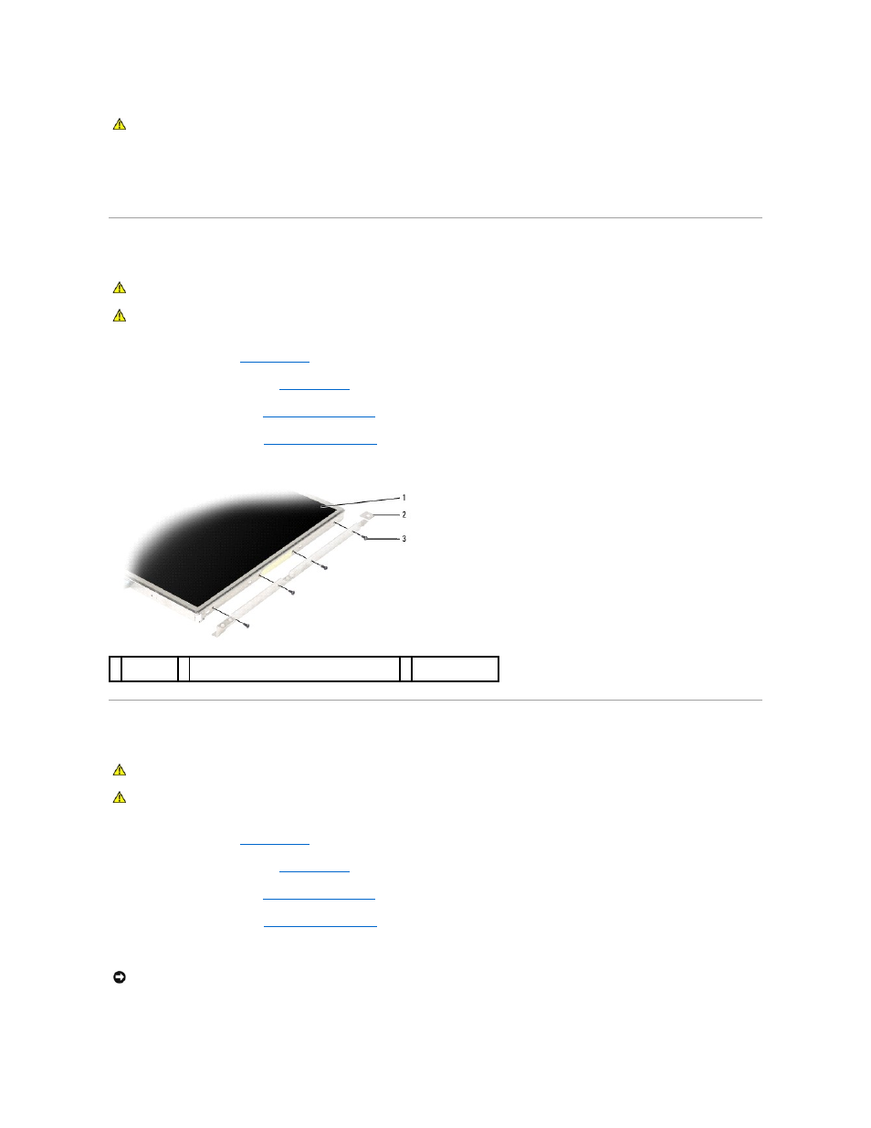 Removing the display panel brackets, Removing the display panel cable | Dell Latitude D631 (Early 2009) User Manual | Page 14 / 43