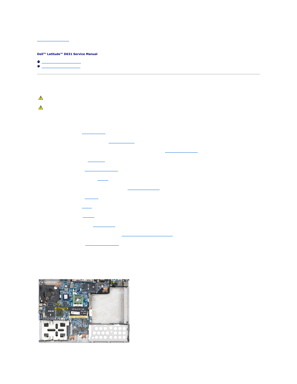 System board, Removing the system board | Dell Latitude D631 (Early 2009) User Manual | Page 39 / 43