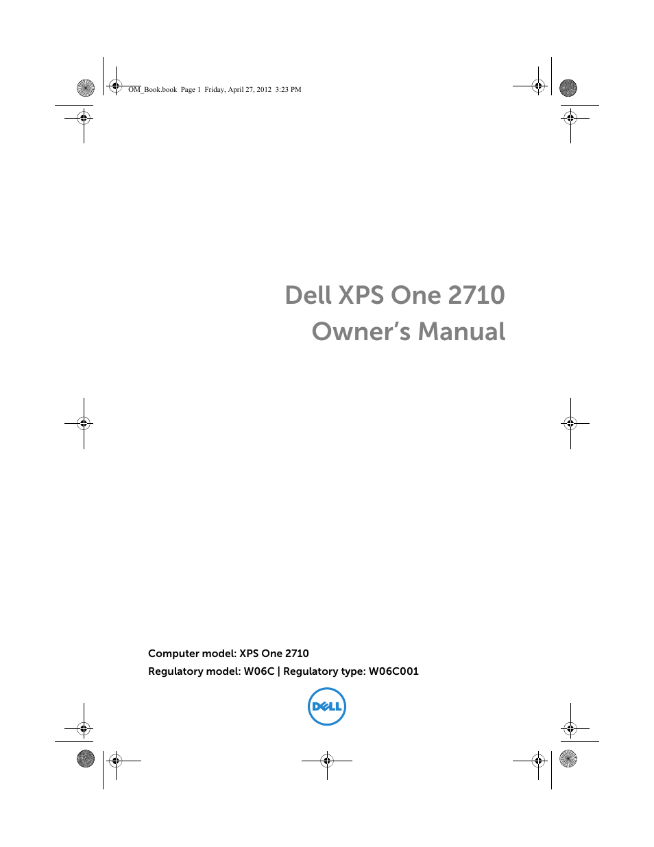 Dell XPS One 2710 (Mid 2012) User Manual | 166 pages