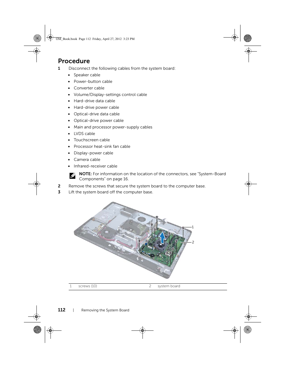 Procedure | Dell XPS One 2710 (Mid 2012) User Manual | Page 112 / 166