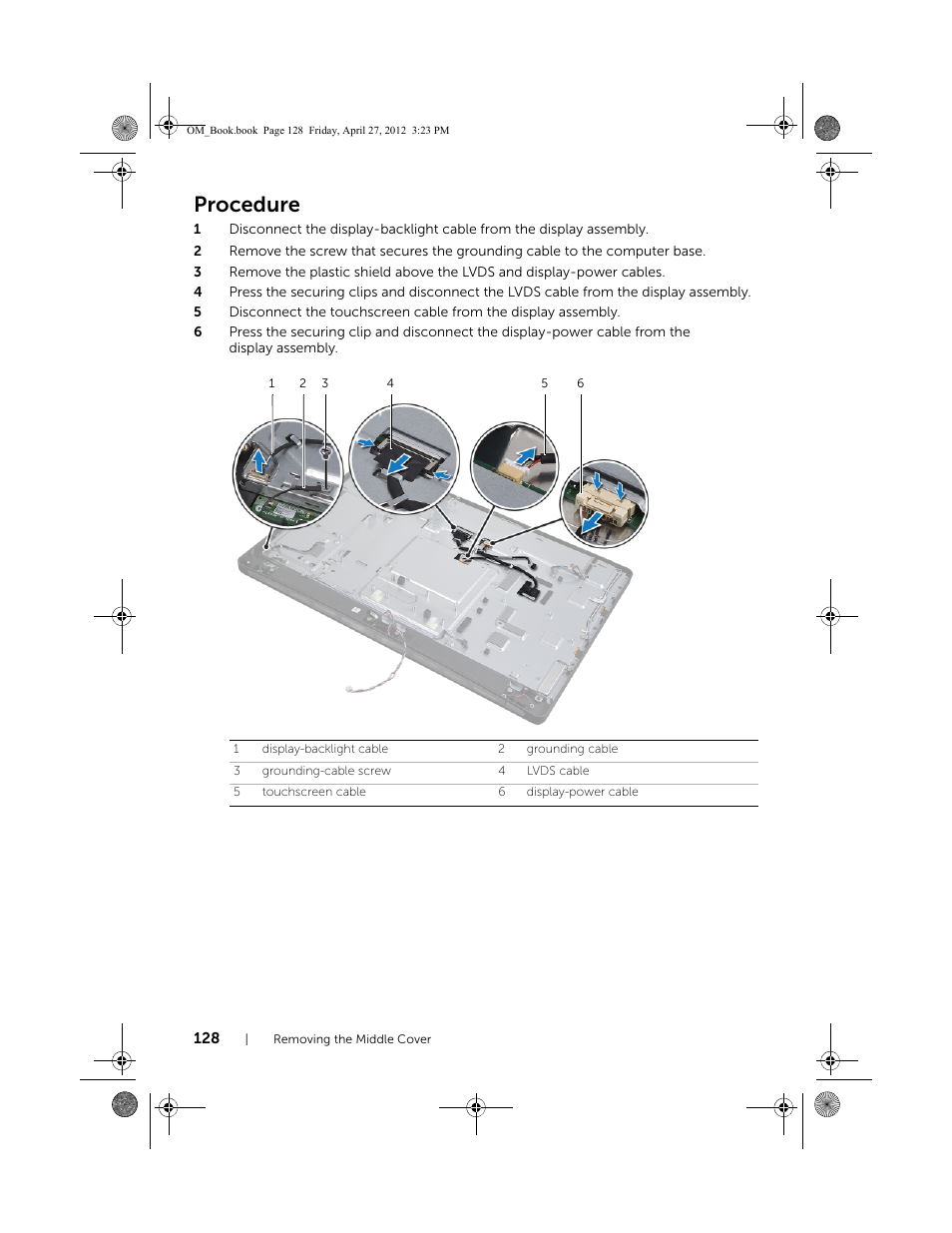 Procedure | Dell XPS One 2710 (Mid 2012) User Manual | Page 128 / 166