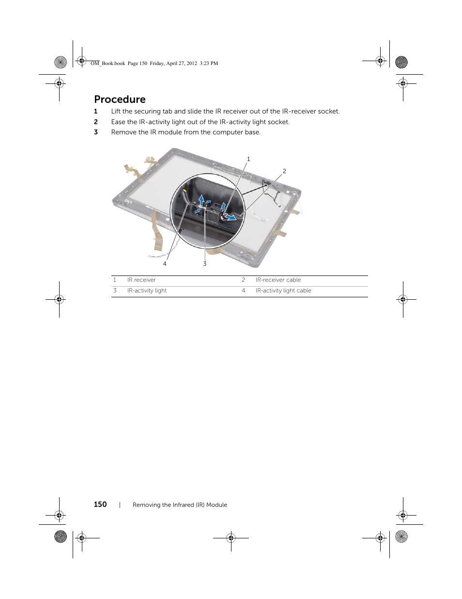 Procedure | Dell XPS One 2710 (Mid 2012) User Manual | Page 150 / 166