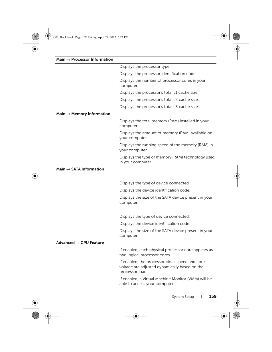 Dell XPS One 2710 (Mid 2012) User Manual | Page 159 / 166