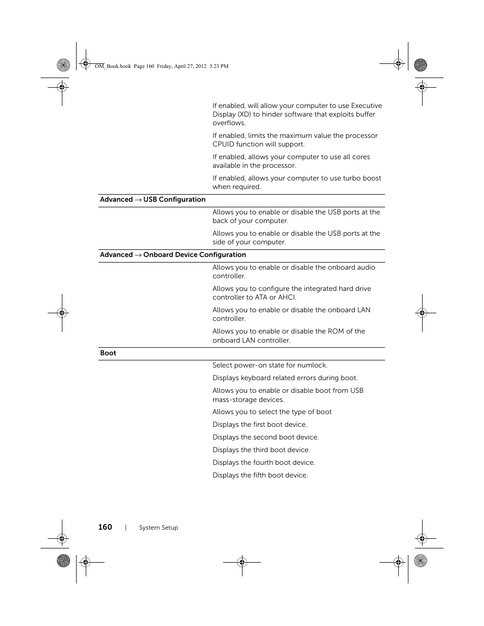 Dell XPS One 2710 (Mid 2012) User Manual | Page 160 / 166