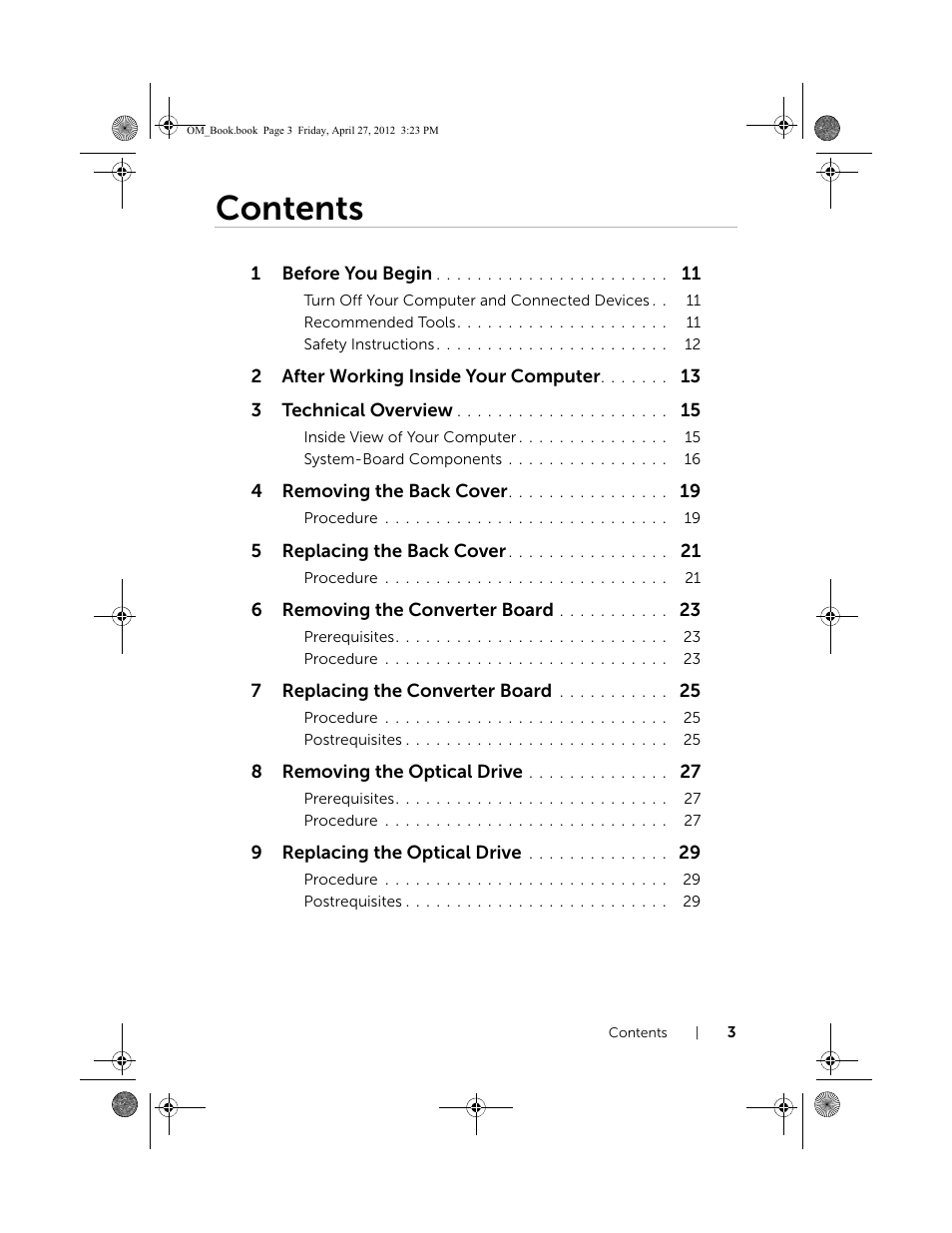 Dell XPS One 2710 (Mid 2012) User Manual | Page 3 / 166