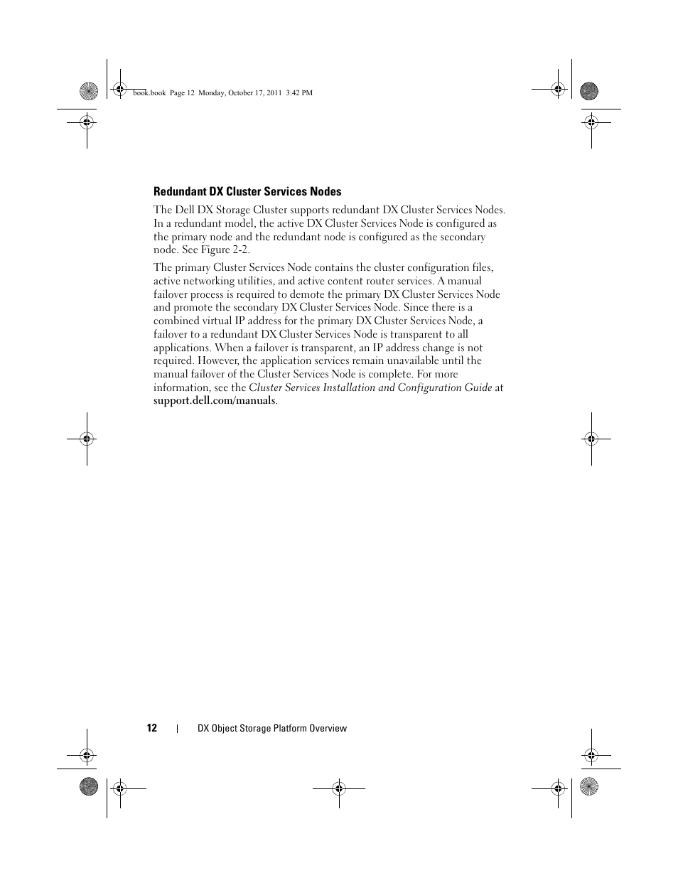 Redundant dx cluster services nodes | Dell DX6004S User Manual | Page 12 / 50