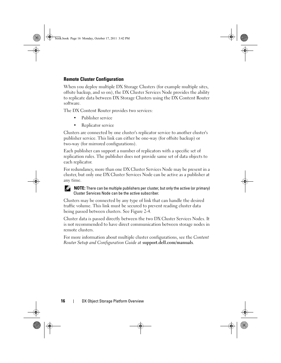 Remote cluster configuration | Dell DX6004S User Manual | Page 16 / 50