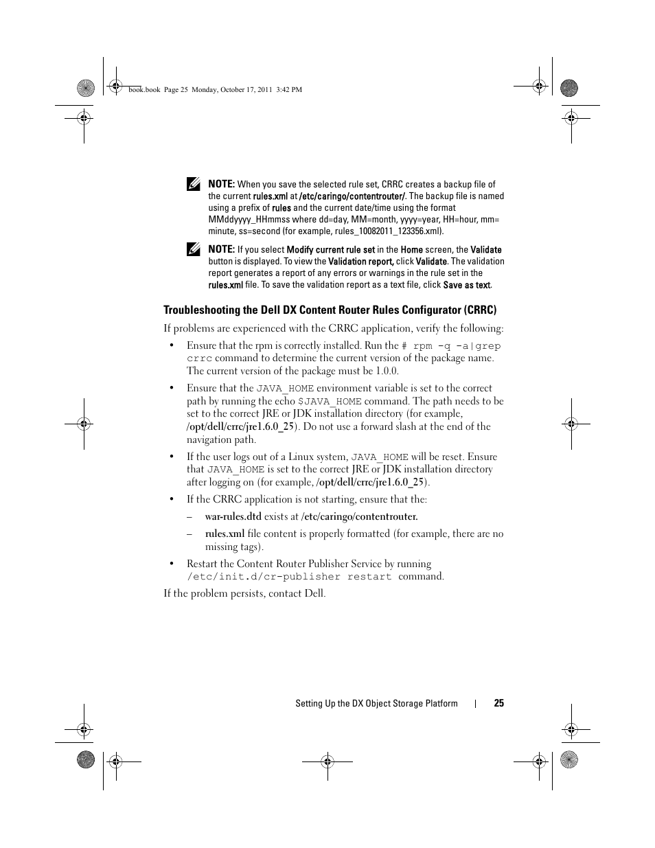 Troubleshooting the dell dx content, Router rules configurator (crrc) | Dell DX6004S User Manual | Page 25 / 50