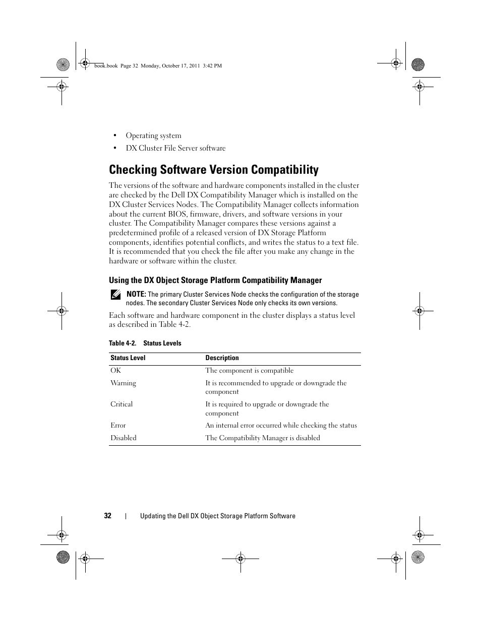 Checking software version compatibility, Using the dx object storage platform, Compatibility manager | Dell DX6004S User Manual | Page 30 / 50