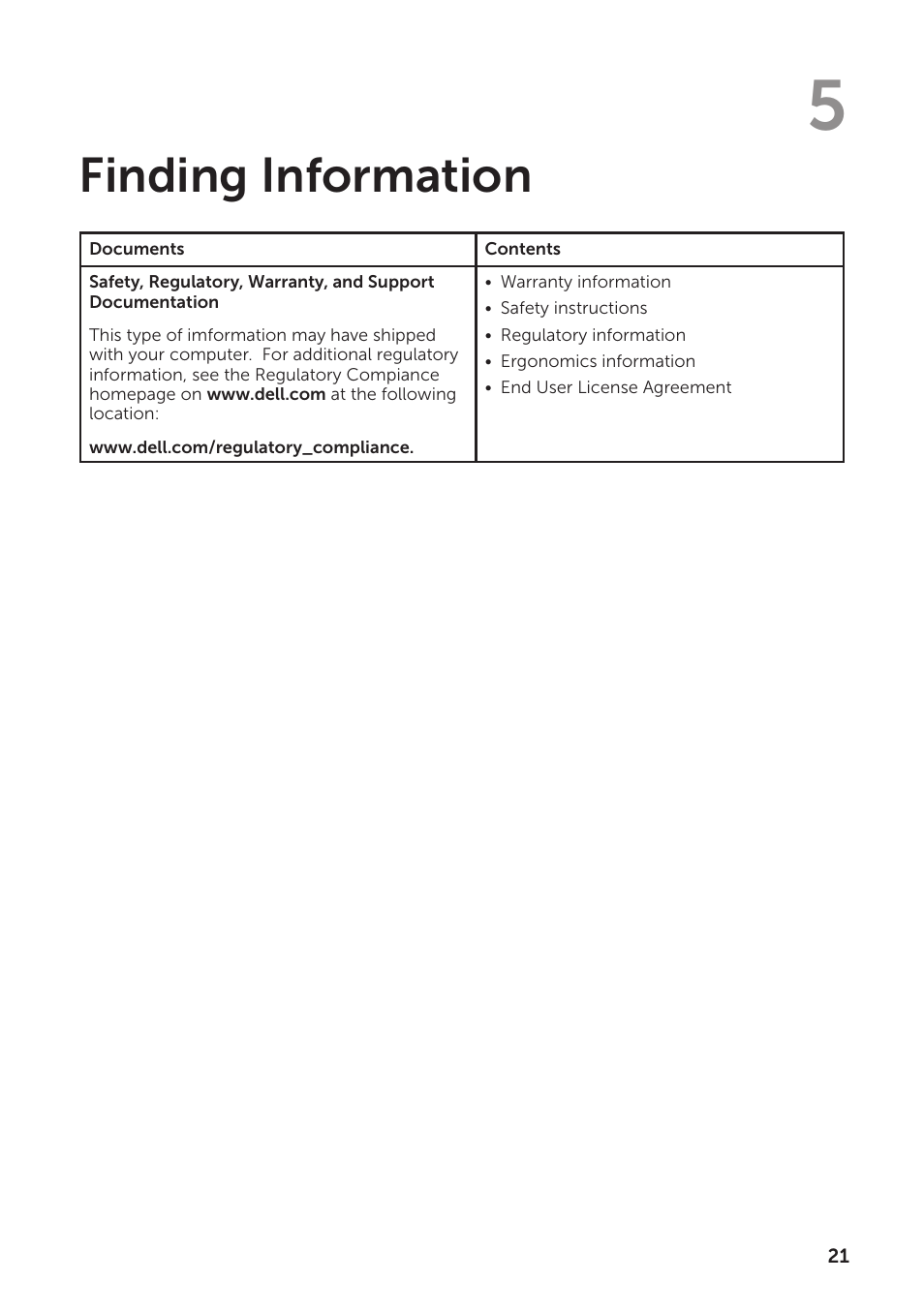 Finding information | Dell Rugged Desk Dock User Manual | Page 21 / 23