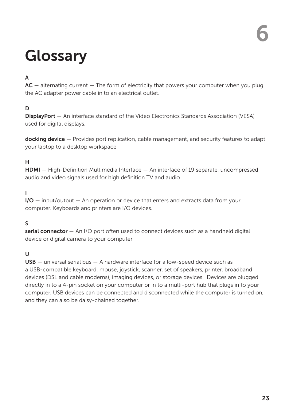 Glossary | Dell Rugged Desk Dock User Manual | Page 23 / 23