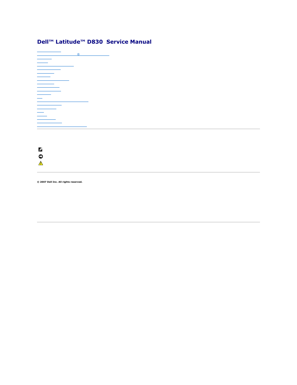 Dell Latitude D830 (Early 2007) User Manual | 45 pages