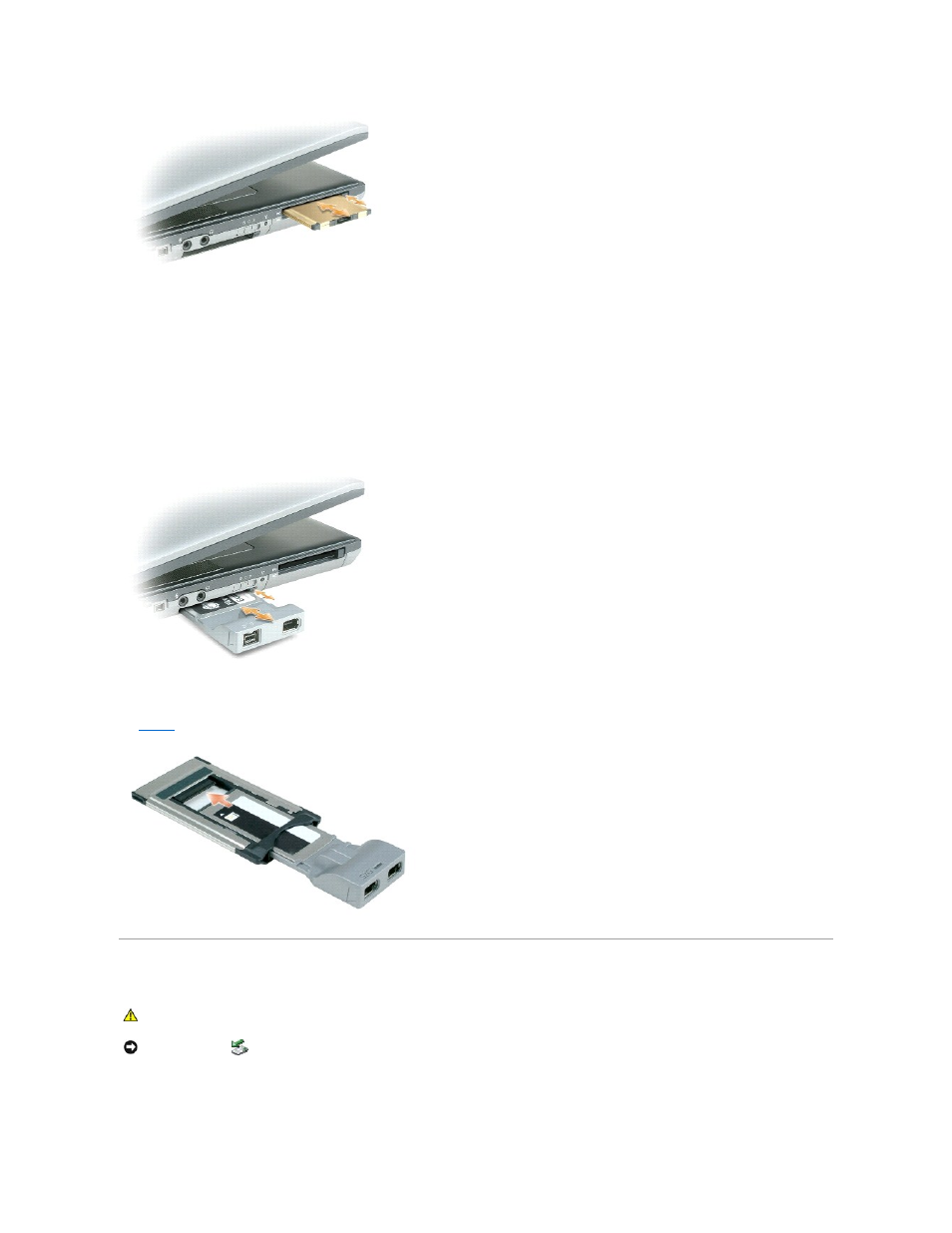 Removing a card or blank, To remove the blank, see, Expresscard | Dell Latitude D830 (Early 2007) User Manual | Page 10 / 45