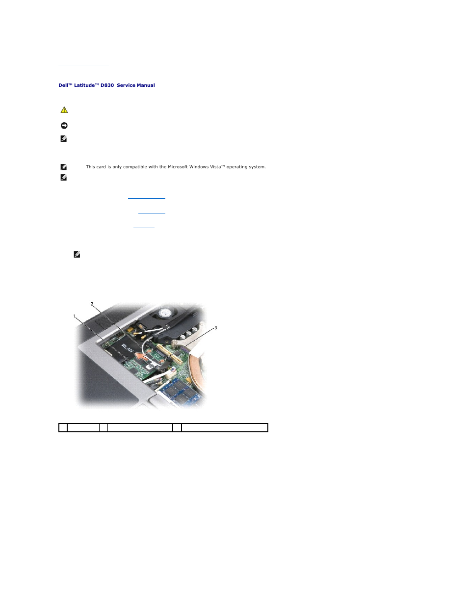 Fcm (flash cache module) | Dell Latitude D830 (Early 2007) User Manual | Page 22 / 45
