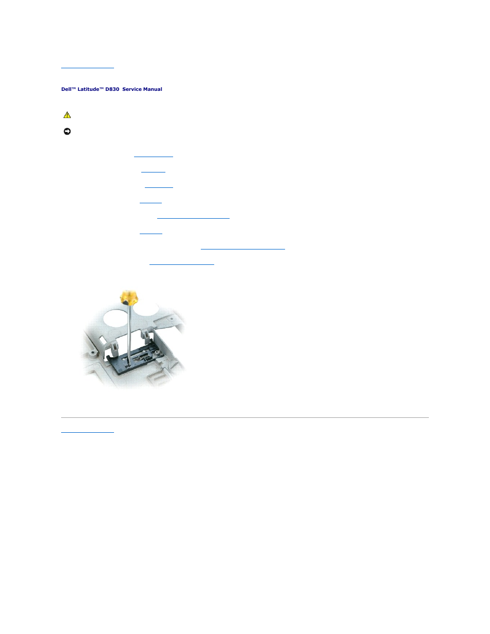 Battery latch | Dell Latitude D830 (Early 2007) User Manual | Page 3 / 45