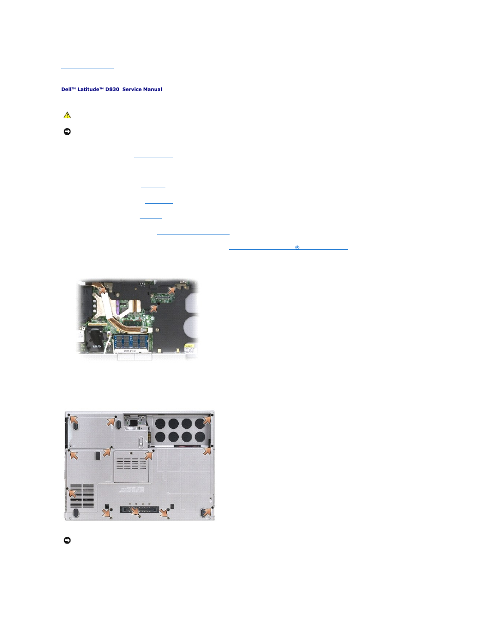 Palm rest | Dell Latitude D830 (Early 2007) User Manual | Page 38 / 45