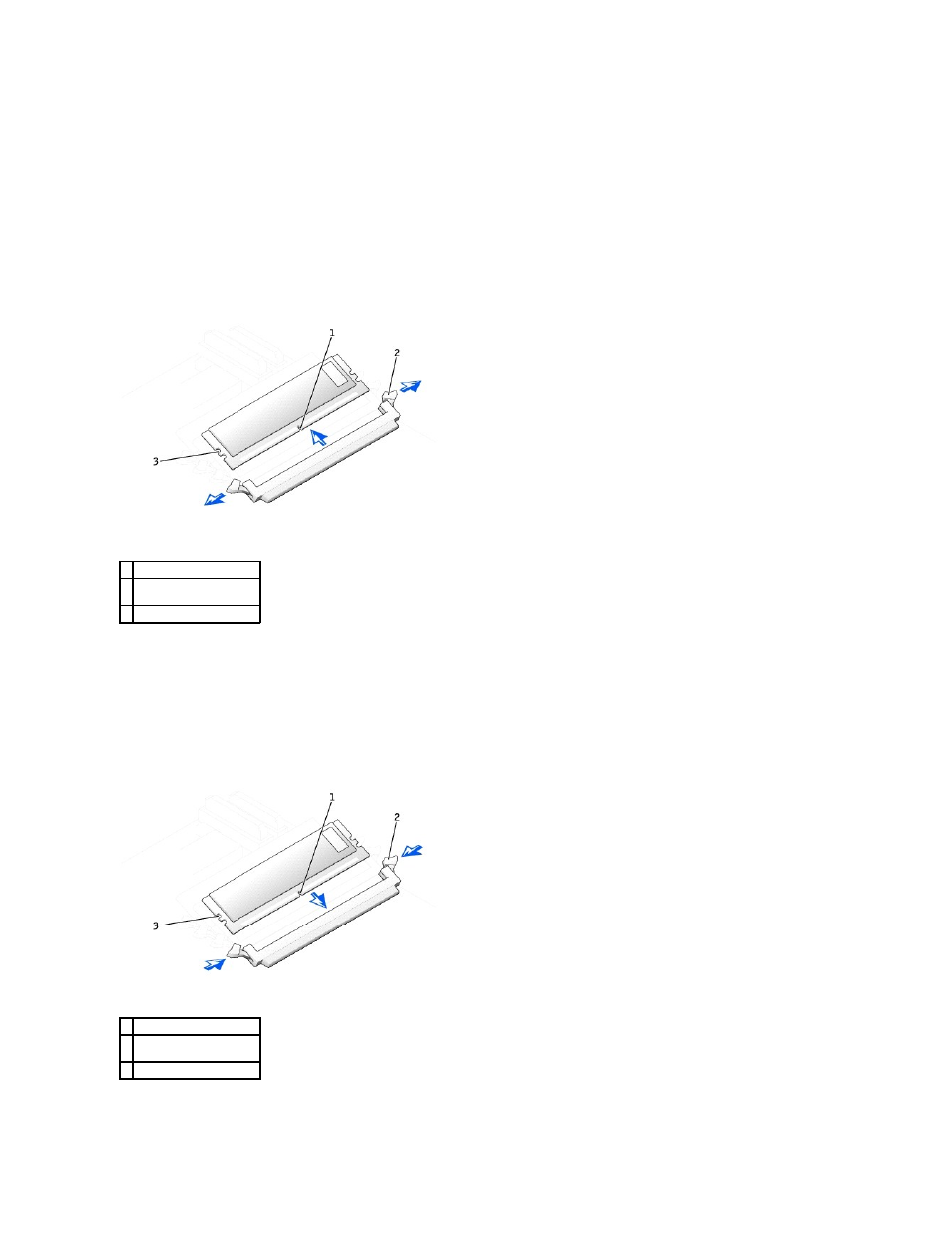 Removing a memory module, Adding a memory module | Dell Precision 450 User Manual | Page 36 / 158