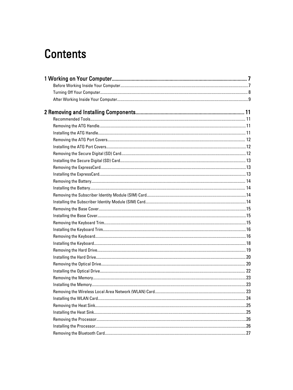 Dell Latitude E6430 ATG (Mid 2012) User Manual | Page 3 / 87
