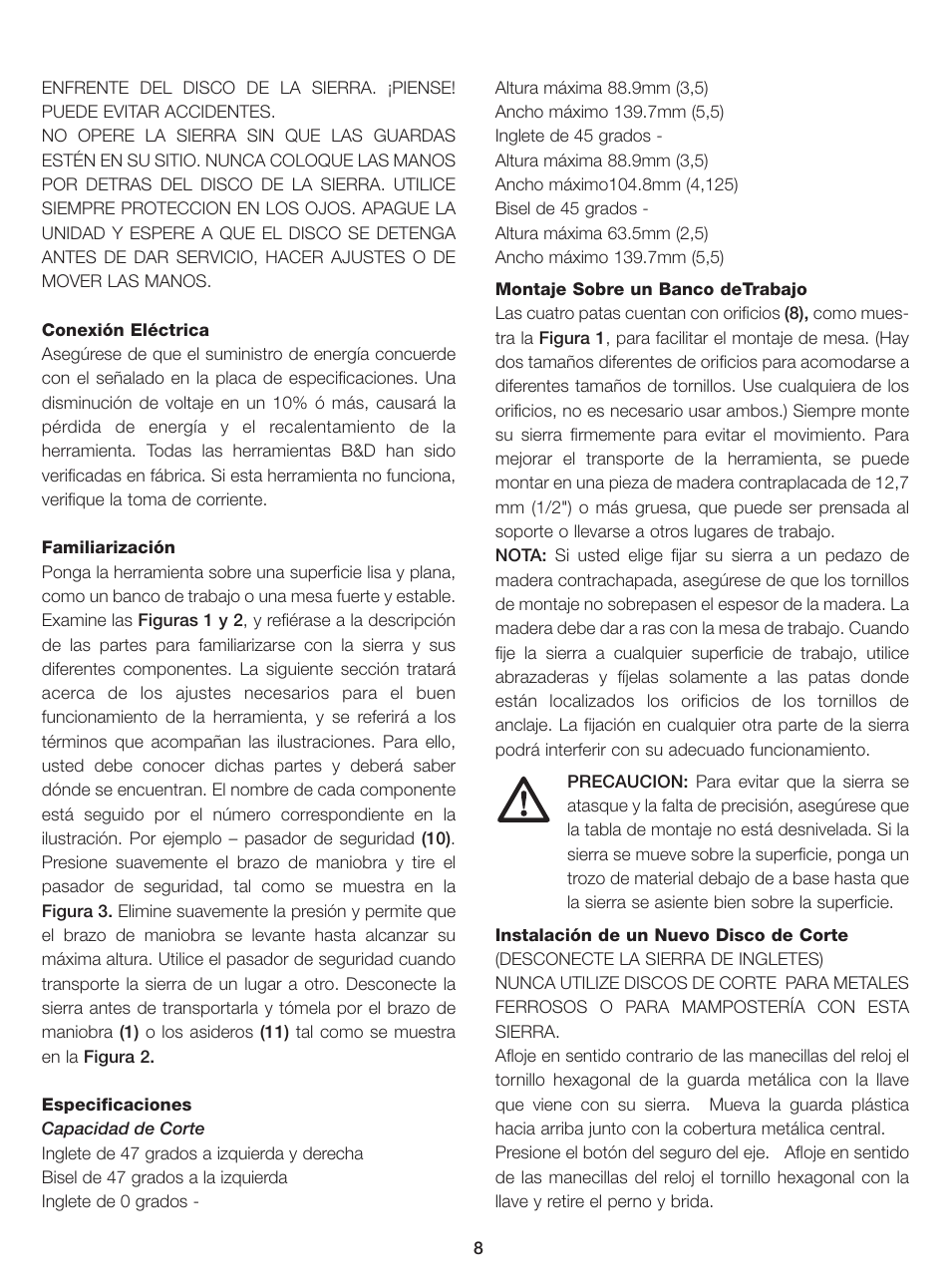 Black & Decker BT1400 User Manual | Page 8 / 32