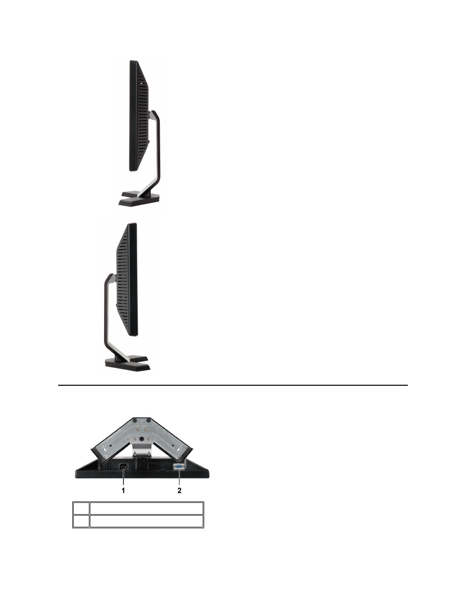 Bottom view | Dell E178WFP Monitor User Manual | Page 4 / 39