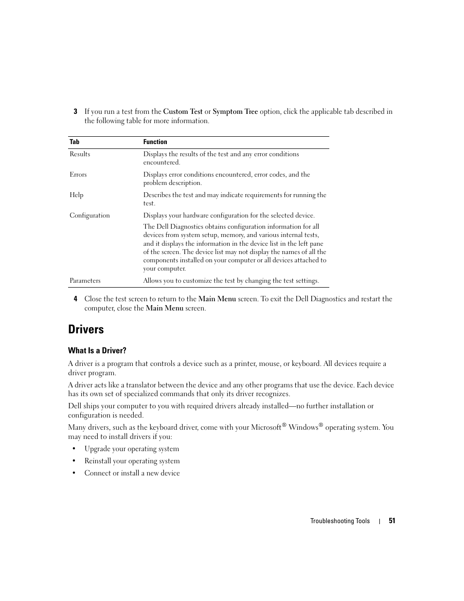 Drivers, What is a driver | Dell Dimension E520 User Manual | Page 51 / 162