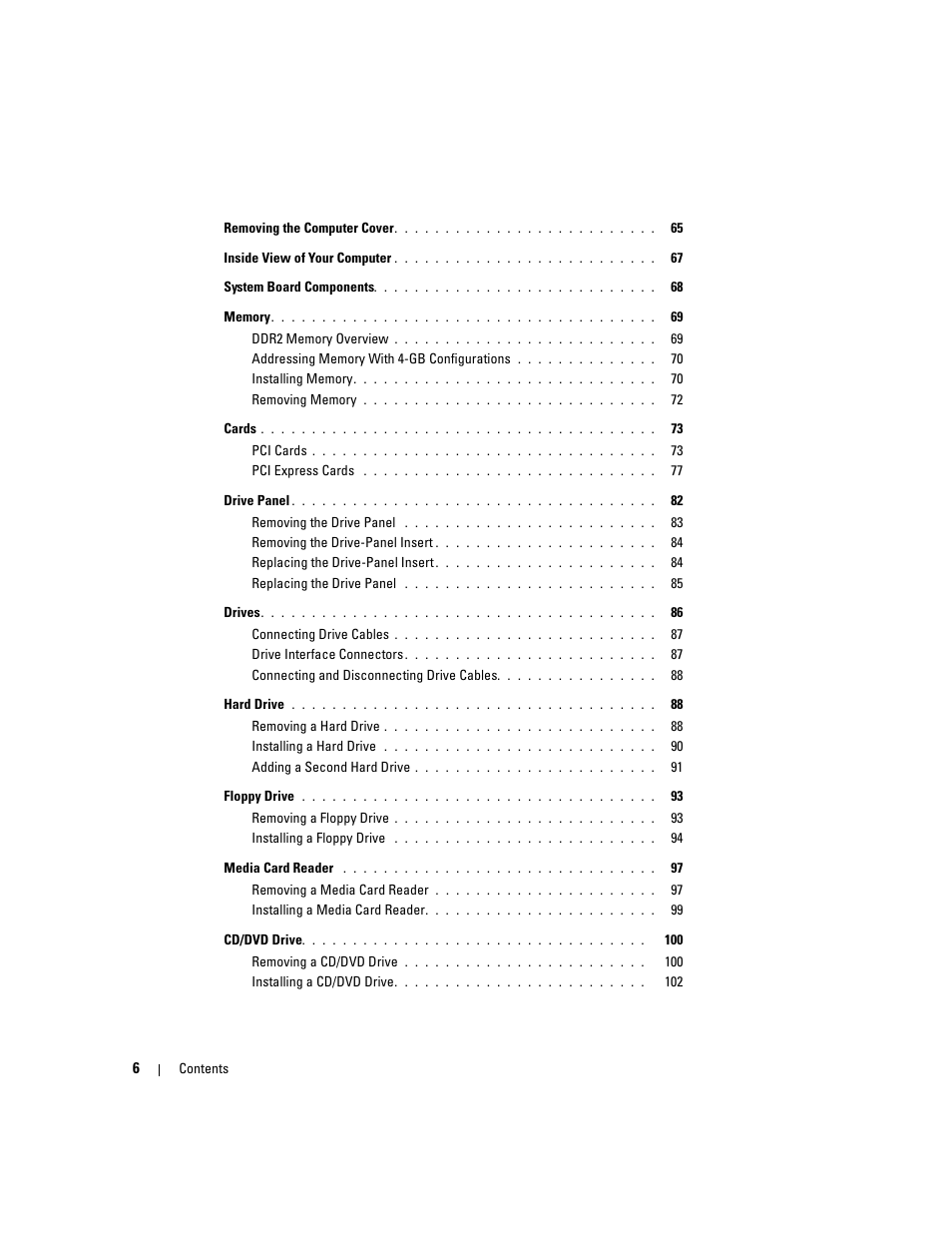 Dell Dimension E520 User Manual | Page 6 / 162