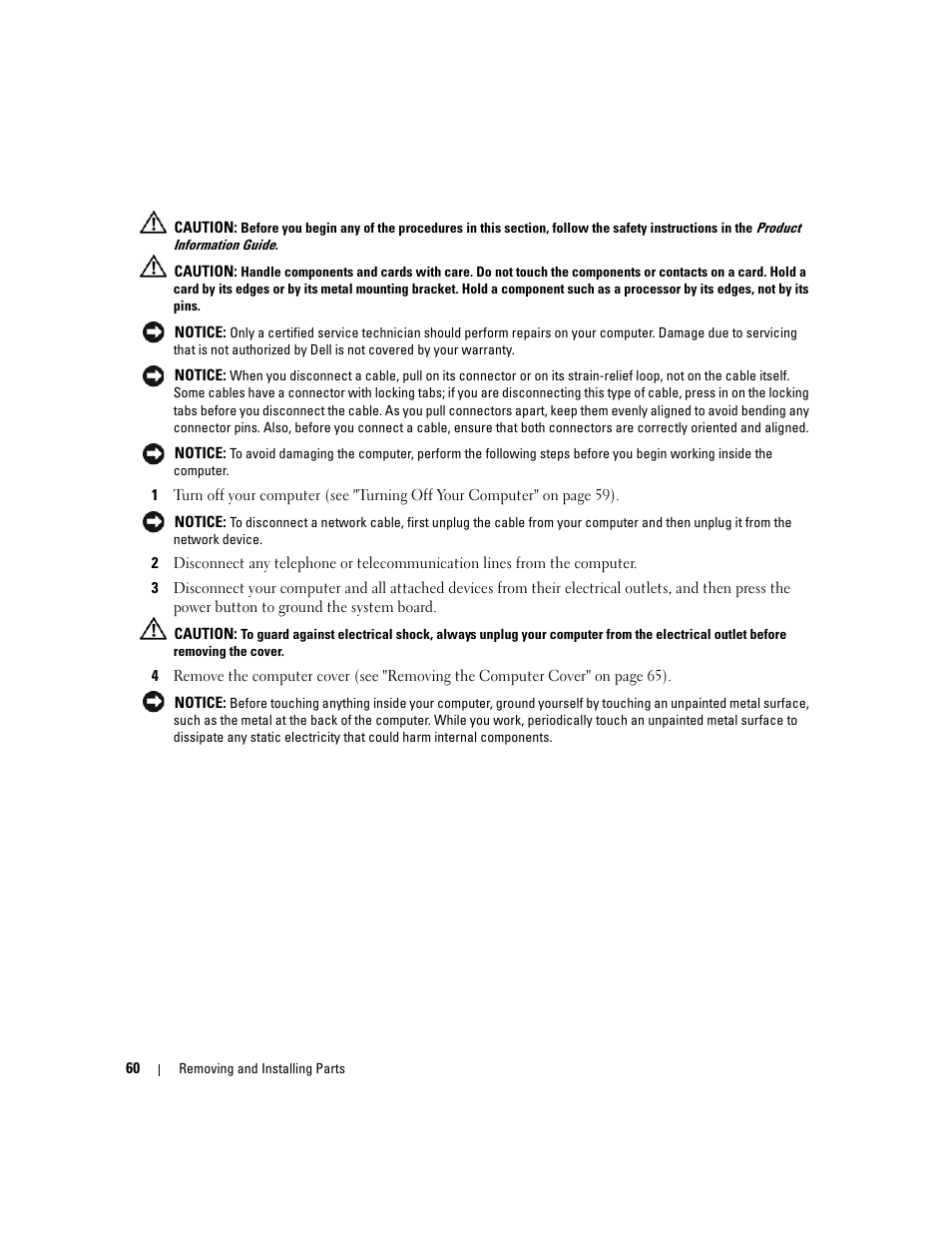 Dell Dimension E520 User Manual | Page 60 / 162