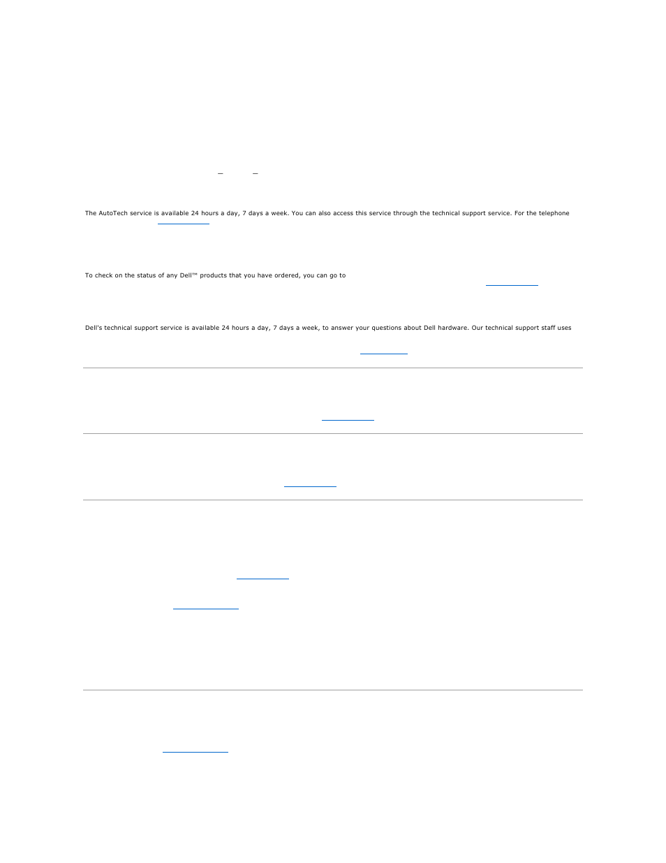 Problems with your order, Product information, Returning items for warranty repair or credit | Before you call, Technical support service, Autotech service, Automated order-status service | Dell Precision 650 User Manual | Page 36 / 155