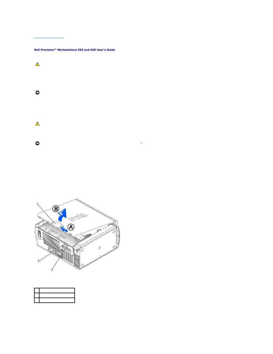 Opening the computer cover | Dell Precision 650 User Manual | Page 97 / 155