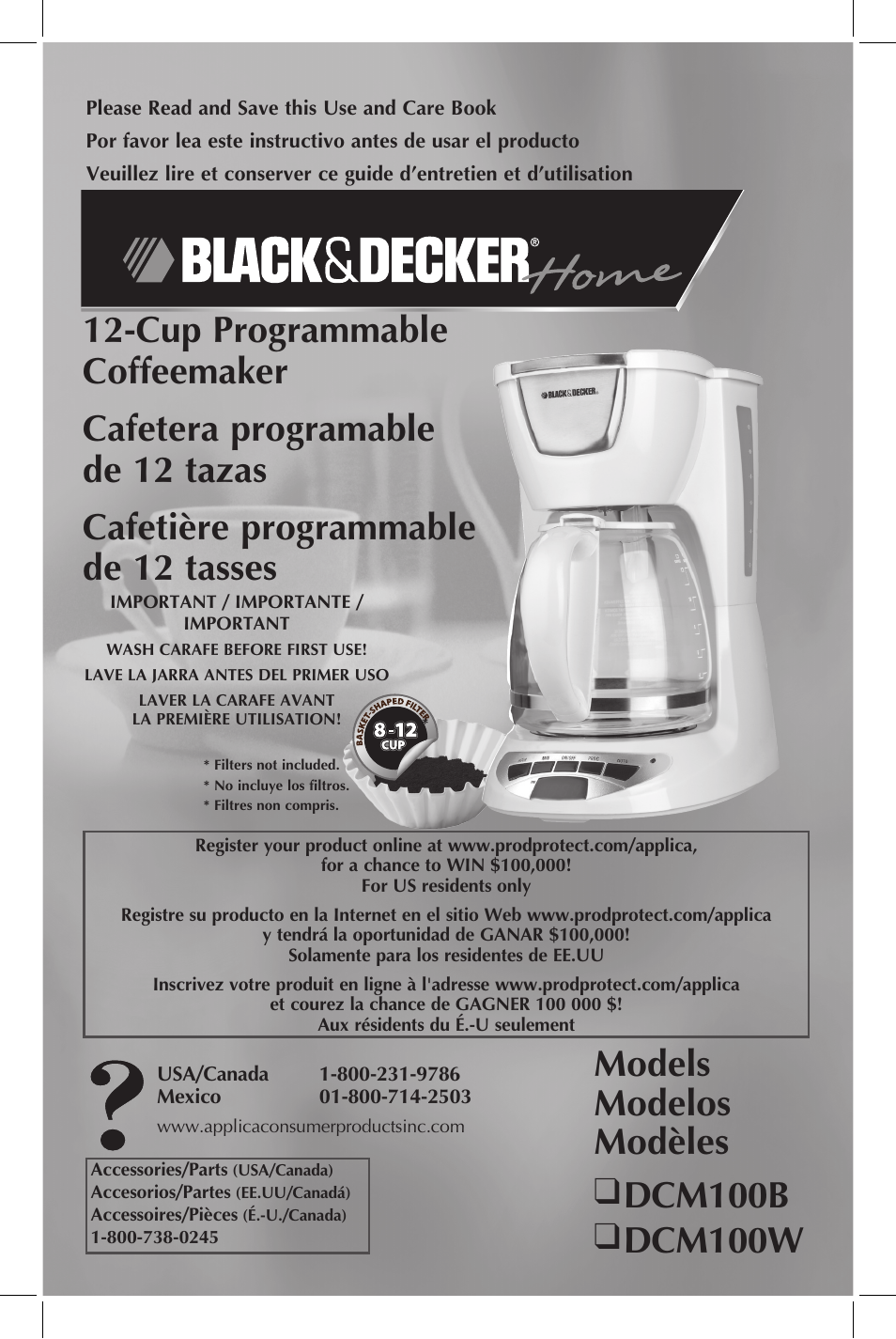 Black & Decker DCM100W User Manual | 19 pages