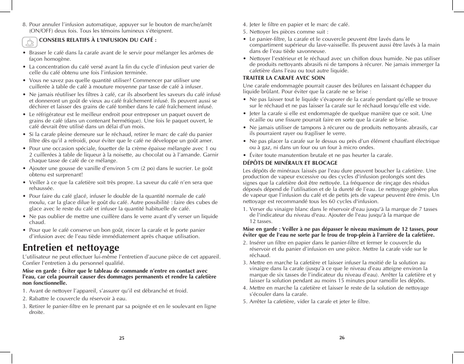Entretien et nettoyage | Black & Decker DCM100W User Manual | Page 14 / 19