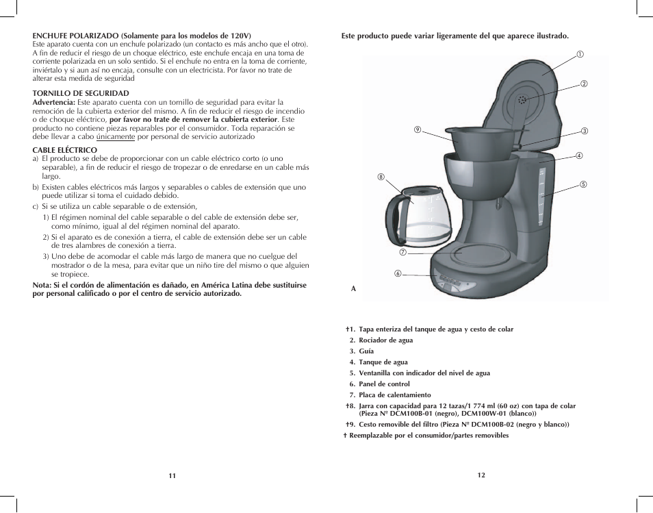 Black & Decker DCM100W User Manual | Page 7 / 19
