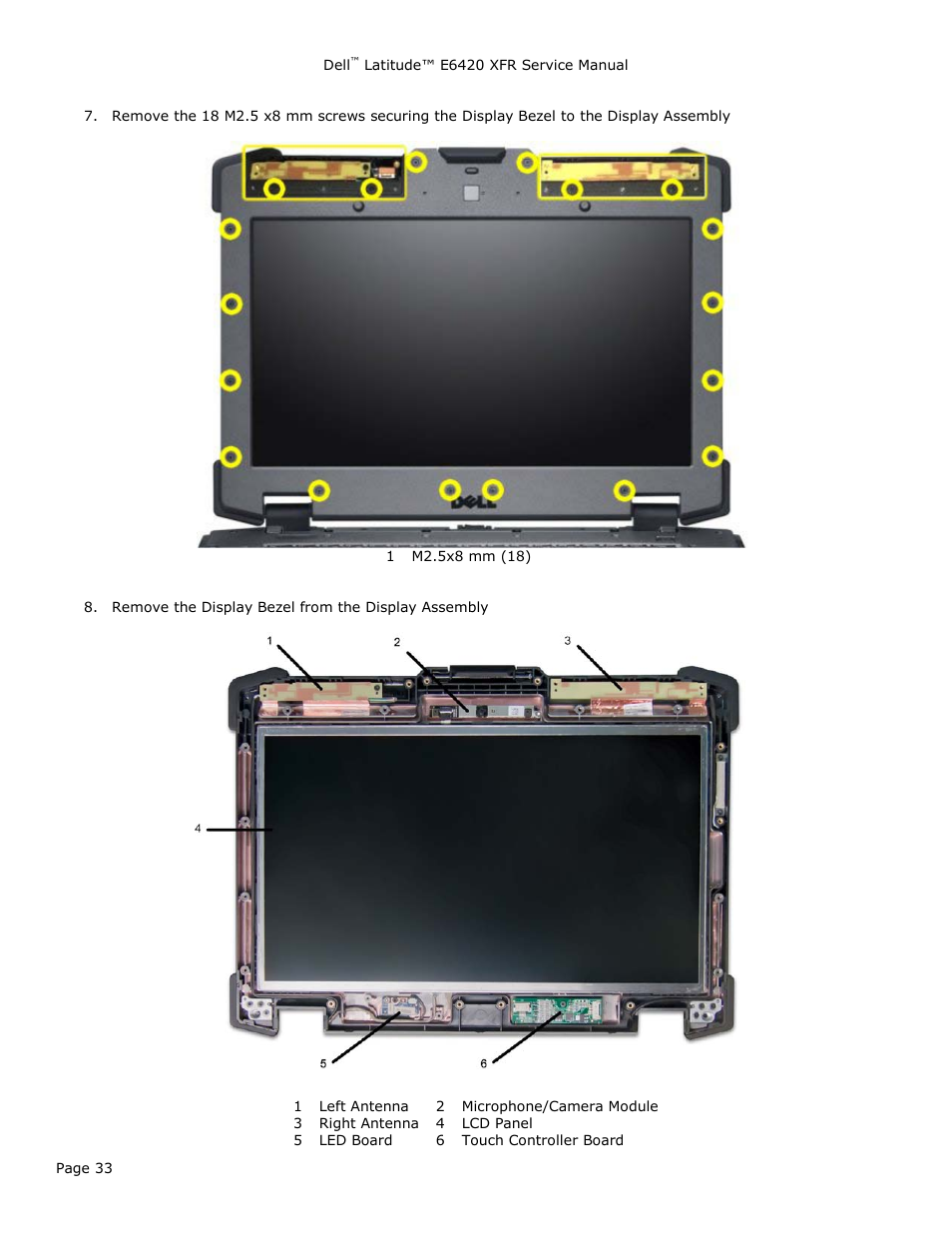 Dell Latitude E6420 XFR (Early 2011) User Manual | Page 33 / 81