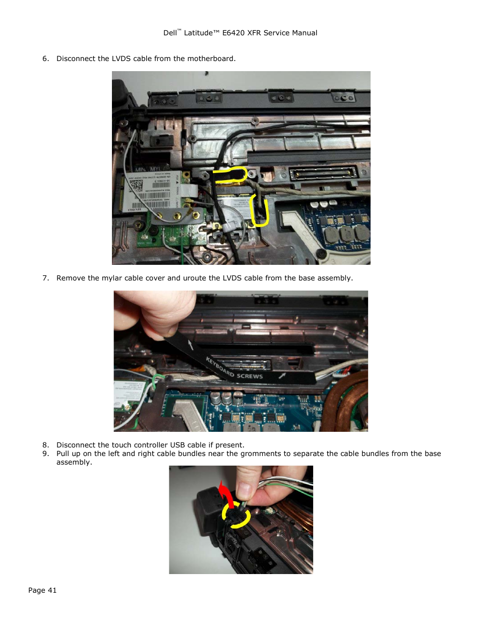 Dell Latitude E6420 XFR (Early 2011) User Manual | Page 41 / 81