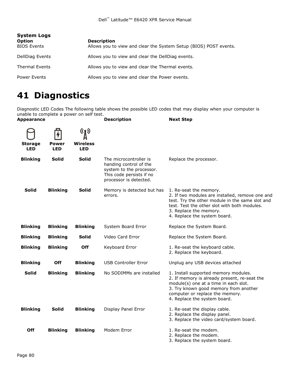 41 diagnostics, Diagnostics | Dell Latitude E6420 XFR (Early 2011) User Manual | Page 80 / 81