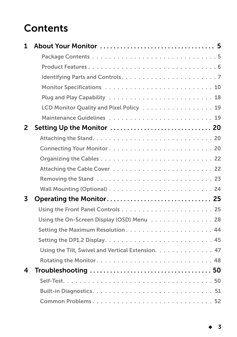Dell UP2414Q Monitor User Manual | Page 3 / 74