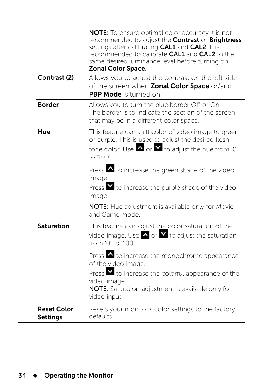 Dell UP2414Q Monitor User Manual | Page 34 / 74