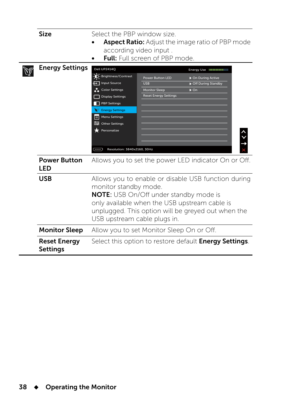 Dell UP2414Q Monitor User Manual | Page 38 / 74