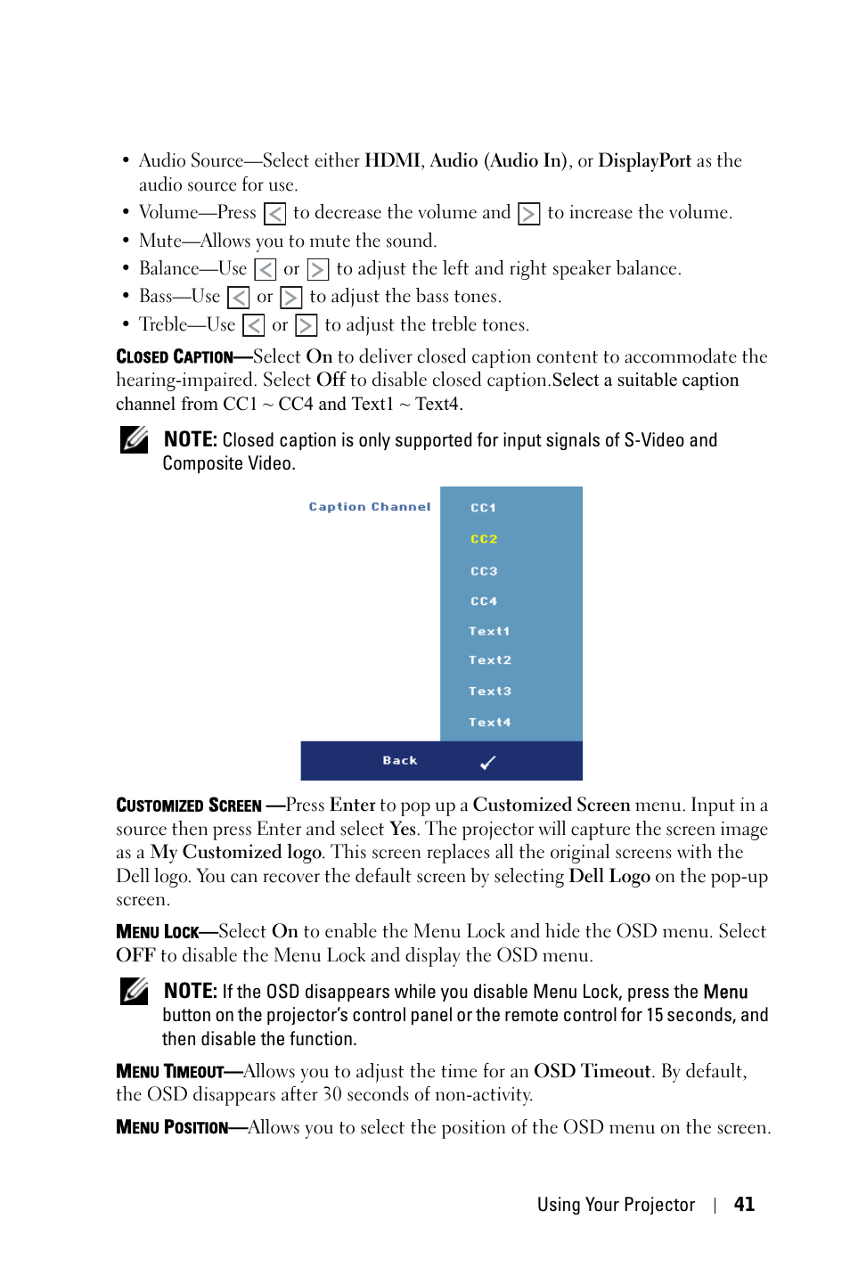 Dell 7609WU Projector User Manual | Page 41 / 62