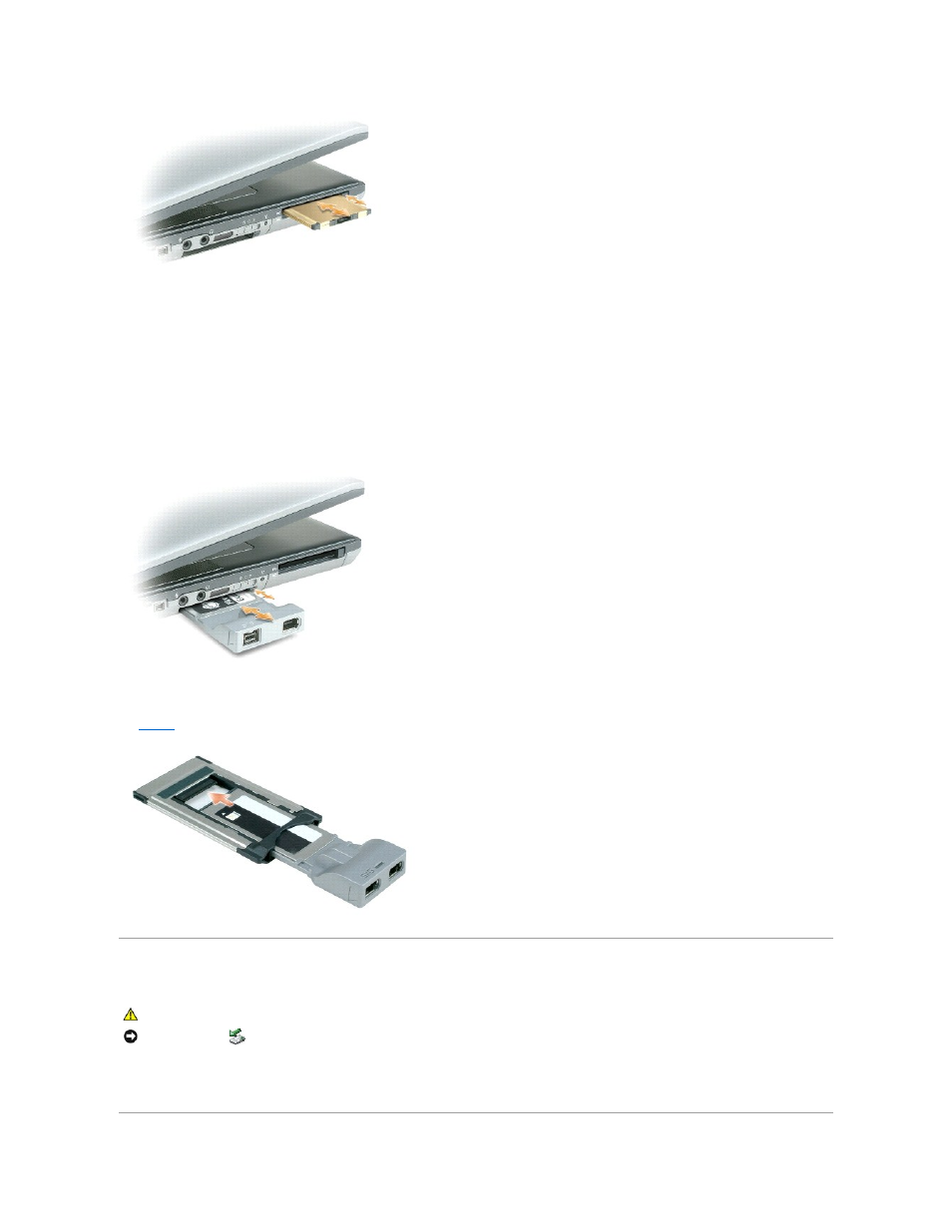 Removing a card or blank, To remove the blank, see, Expresscard | Dell Precision M65 User Manual | Page 16 / 100