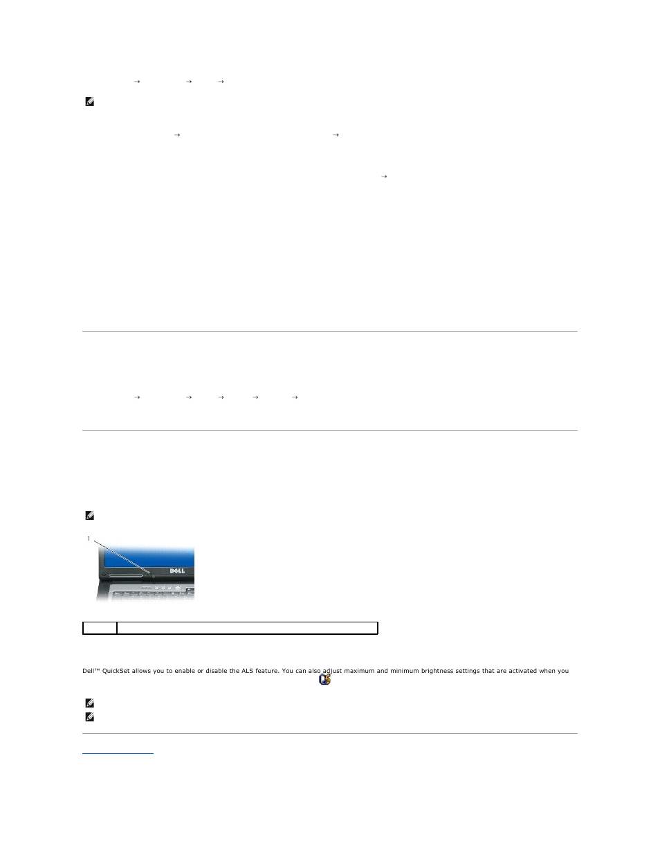 Swapping primary and secondary displays, Using the ambient light sensor | Dell Precision M65 User Manual | Page 19 / 100